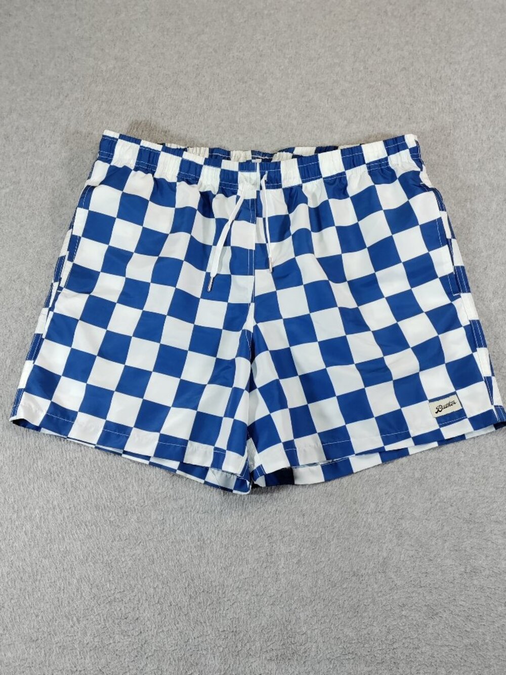 Bather Mens XL (36x5) Blue White Checkerboard Classic Swim Trunks Canada